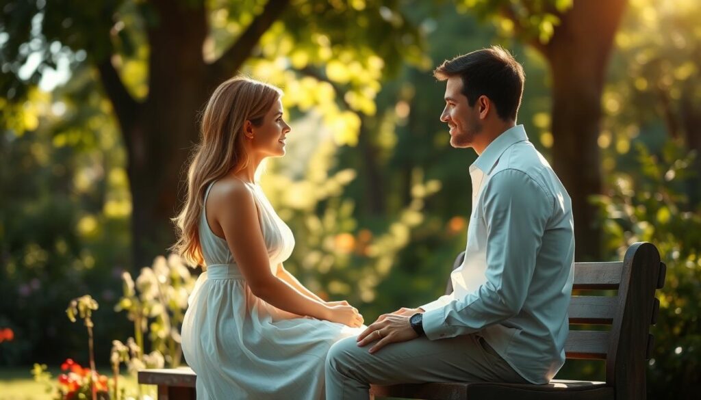 A serene, sun-dappled garden scene, with two figures seated on a wooden bench, faces turned towards each other in reconciliation. Soft, warm light filters through the lush foliage, casting gentle shadows. The figures, one in a flowing white dress, the other in a crisp white shirt, exude an aura of grace and understanding. Their body language suggests a moment of profound connection, as if the weight of past conflicts has been lifted, replaced by a renewed sense of hope and renewed purpose. The background is blurred, allowing the viewer to focus on the central narrative of restoration and new beginnings through the power of grace. A serene, sun-dappled garden scene, with two figures seated on a wooden bench, faces turned towards each other in reconciliation. Soft, warm light filters through the lush foliage, casting gentle shadows. The figures, one in a flowing white dress, the other in a crisp white shirt, exude an aura of grace and understanding. Their body language suggests a moment of profound connection, as if the weight of past conflicts has been lifted, replaced by a renewed sense of hope and renewed purpose. The background is blurred, allowing the viewer to focus on the central narrative of restoration and new beginnings through the power of grace.